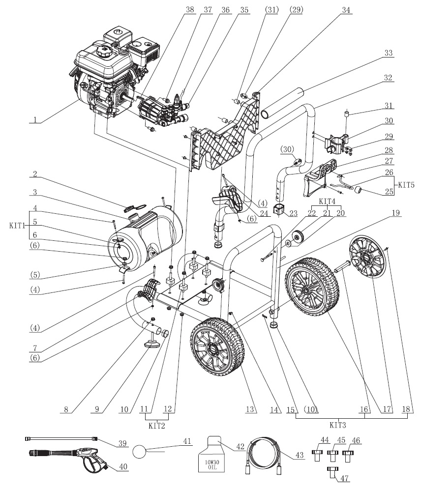 FPWG2700H-J PARTS BREAKDOWN